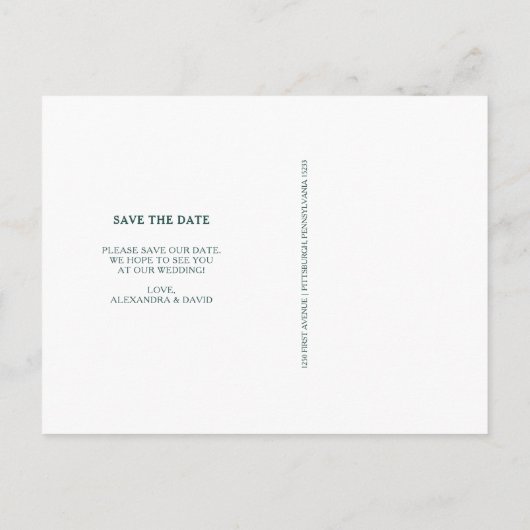 Waterverf Bloemen en Grijze Strepen Bewaar de Datu Aankondigingskaart (Achterkant)