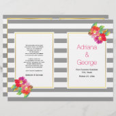 Waterverf bloemen en grijze, witte bruiloft (Voorkant / Achterkant)