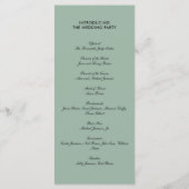 Waterverf Bloemen en Groenen, Dubbelzijdig Huwelij Programmakaart (Achterkant)