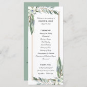 Waterverf Bloemen en Groenen, Dubbelzijdig Huwelij Programmakaart (Voorkant / Achterkant)