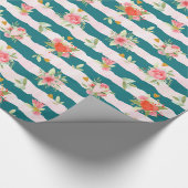 Waterverf bloemen en hart cadeaupapier (Hoek)