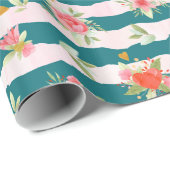 Waterverf bloemen en hart cadeaupapier (Rol Hoek)