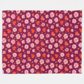 Waterverf bloemen en hart fleece deken (Voorkant (Horizontaal))