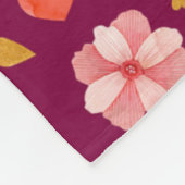 Waterverf bloemen en hart fleece deken (Hoek)
