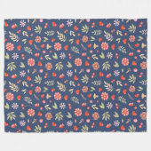 Waterverf bloemen en hart fleece deken (Voorkant (Horizontaal))