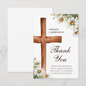 Waterverf Bloemen en Kruisdoop Bedankkaart (Voorkant / Achterkant)