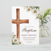 Waterverf Bloemen en Kruisdoop Kaart (Staand voorkant)