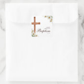 Waterverf Bloemen en Kruisdoop Vierkante Sticker (Tas)
