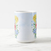 Waterverf Bloemen en levende vogels Koffiemok (Center)