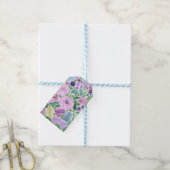 Waterverf, bloemen en macaroons cadeaulabel (Met Touw)