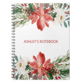 Waterverf bloemen en pinecon notitieboek (Voorkant)