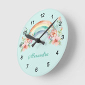 Waterverf bloemen en regenboog Ronde Klok (Hoek)