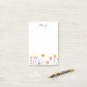 Waterverf Bloemen en Script Naam Post-it® Notes (Op bureau)