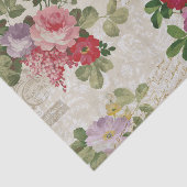 Waterverf bloemen en script op perkament papier (Detail)