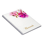 Waterverf Bloemen en Stippen Naam toevoegen Notitieboek (Rechterzijde)