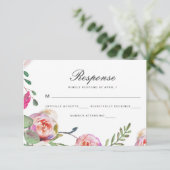 Waterverf Bloemen en Stippen Trouwen Rsvp Kaart (Staand voorkant)
