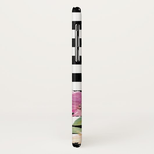 Waterverf bloemen en strips Case-Mate iPhone case (Achterkant/links)