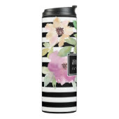 Waterverf bloemen en strips thermosbeker (Gedraaid links)