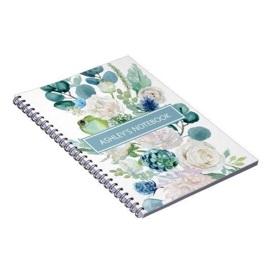 Waterverf bloemen en twijgen notitieboek (Rechterzijde)