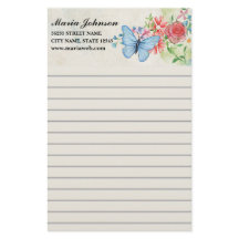 waterverf bloemen en vlinder bedrijf gelinieerd