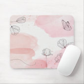 Waterverf bloemen en vlinder muismat (Met muis)