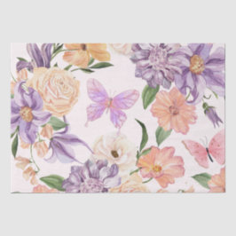 Waterverf bloemen en vlinders decoupage tissuepapier
