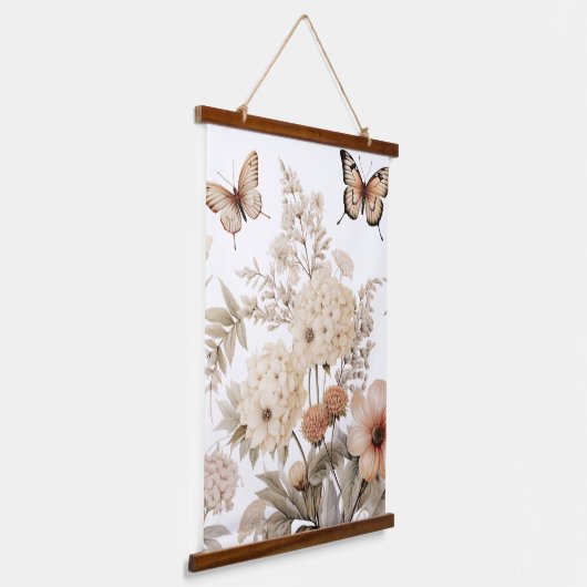  Waterverf Bloemen en Vlinders Hangend Wandkleed (Gebogen)