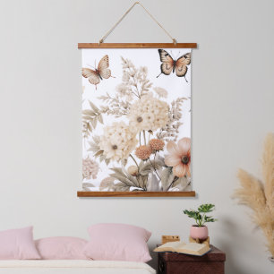  Waterverf Bloemen en Vlinders Hangend Wandkleed