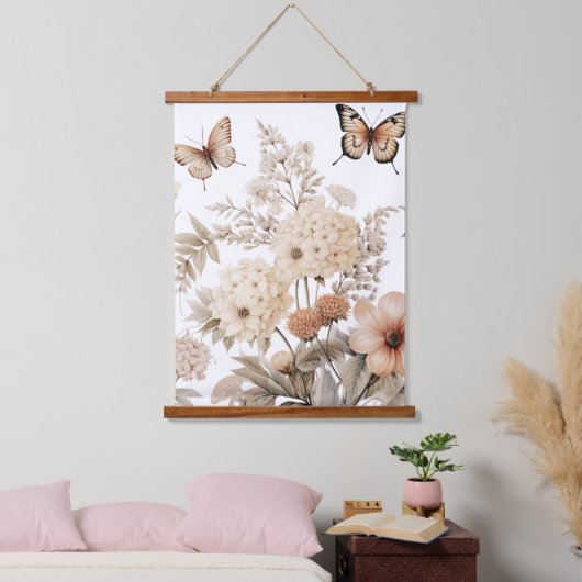 Waterverf Bloemen en Vlinders Hangend Wandkleed (Slaapkamer)