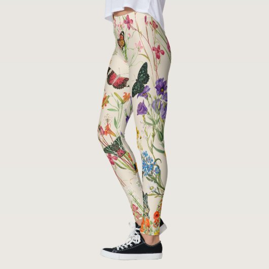 Waterverf bloemen en vlinders leggings (Links)