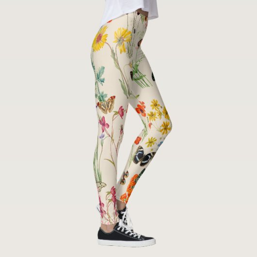 Waterverf bloemen en vlinders leggings (Rechts)
