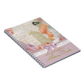 Waterverf bloemen en vogeladresboek | Notitieboek (Rechterzijde)