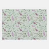 Waterverf bloemen en vogels die papierbladen overv inpakpapier vel (Voorkant 2)