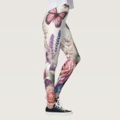 Waterverf Bloemen en zee en schelpen op het strand Leggings (Rechts)