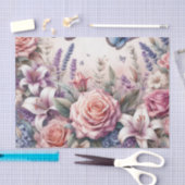 Waterverf Bloemen en zee en schelpen op het strand Tissuepapier (Craft)