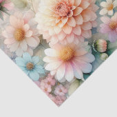 Waterverf Bloemen en zee en schelpen op het strand Tissuepapier (Detail)