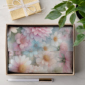 Waterverf Bloemen en zee en schelpen op het strand Tissuepapier (Geschenk)