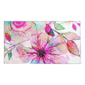 Waterverf bloemen Enkelvoudig hoes, koningsgrootte Kussensloop (Achterkant)