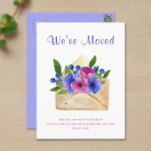 Waterverf Bloemen Envelop L We hebben Verhuisd Nie Briefkaart