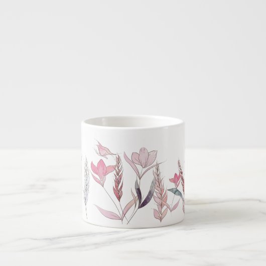 Waterverf bloemen espresso kop (Voorkant)