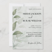 Waterverf bloemen eucalyptus bruiloft kaart (Voorkant)