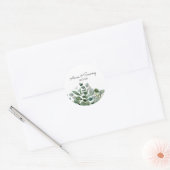 Waterverf Bloemen Eucalyptus Foliage Bruiloft Ronde Sticker (Envelop)
