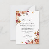 waterverf Bloemen Fall bruiloft Dank u foto Notitiekaartje (Voorkant)