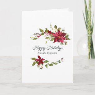 Waterverf bloemen familie Kerst foto Kaart