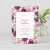 Waterverf Bloemen Feest Uitnodiging (Staand voorkant)