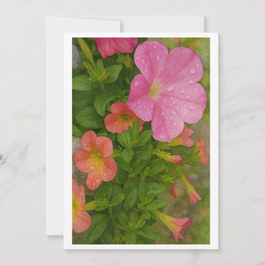 Waterverf Bloemen Feestdagenkaart (Voorkant)