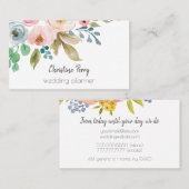 Waterverf bloemen Feminine Elegant Visitekaartje (Voorkant / Achterkant)