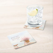 Waterverf Bloemen  Fietsverlovingsfeest Kartonnen Onderzetters (Insitu)