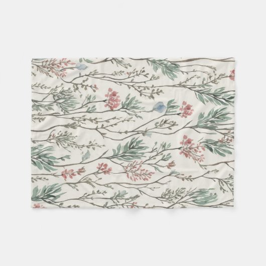 Waterverf bloemen fleece deken (Voorkant (Horizontaal))