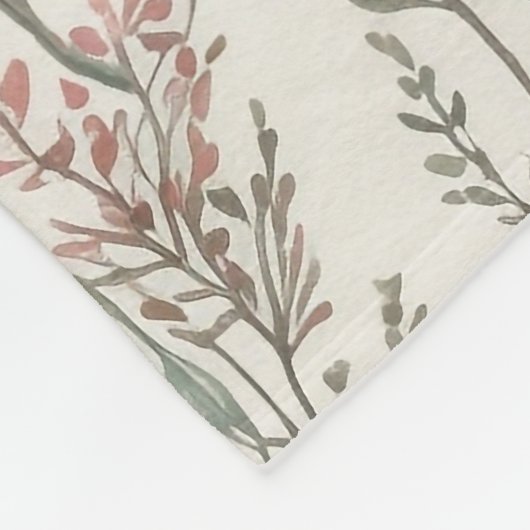 Waterverf bloemen fleece deken (Hoek)